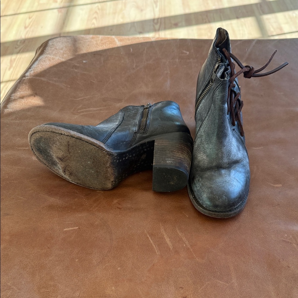 Freebird by Steven Charcoal Leather Ankle Boots